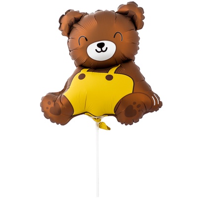 Шар с клапаном (15''/38 см) Мини-фигура, Мишка  в желтых штанах