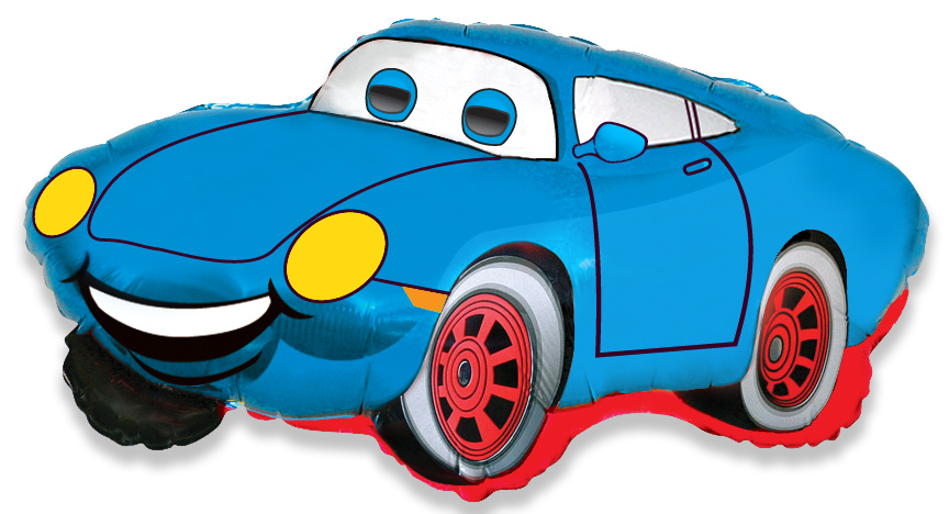 FM Шар (32''/81 см) Фигура, Гоночная машина, Синий