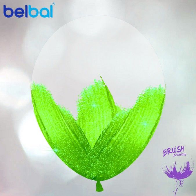 Браш Belbal (14”35 см) Кристалл +зеленый /10 шт