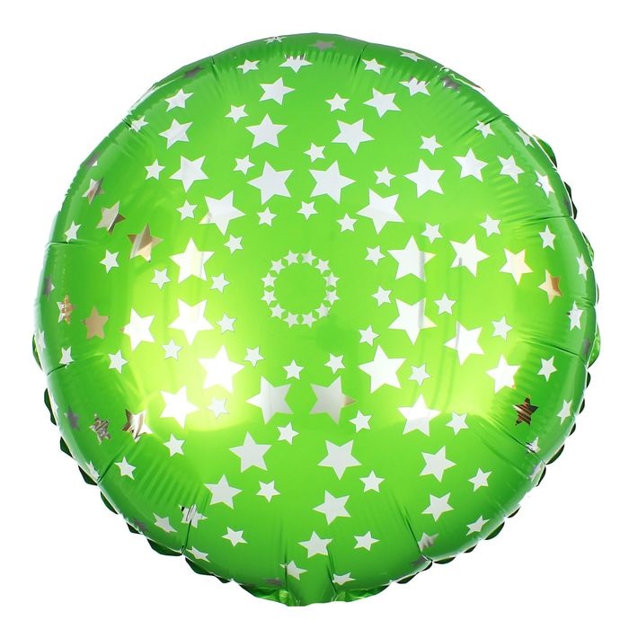 Шар фольгированный 18" "Звёздочки", круг, цвет зелёный 1507698