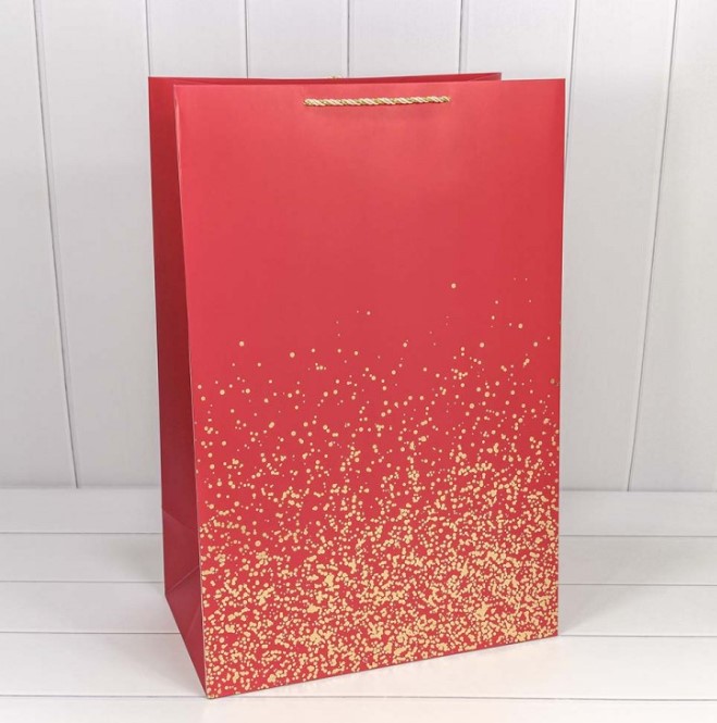Пакет "Золотые вкрапления" 42*64,25 см, 1 шт. Красный