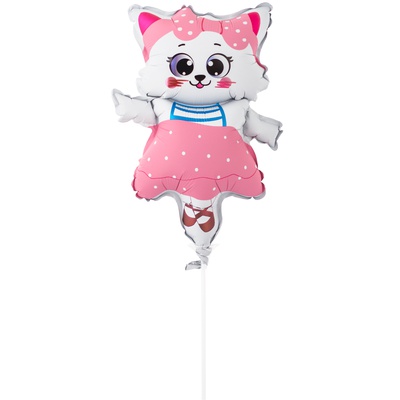 Шар с клапаном (15''/38 см) Мини-фигура, Кошка танцующая