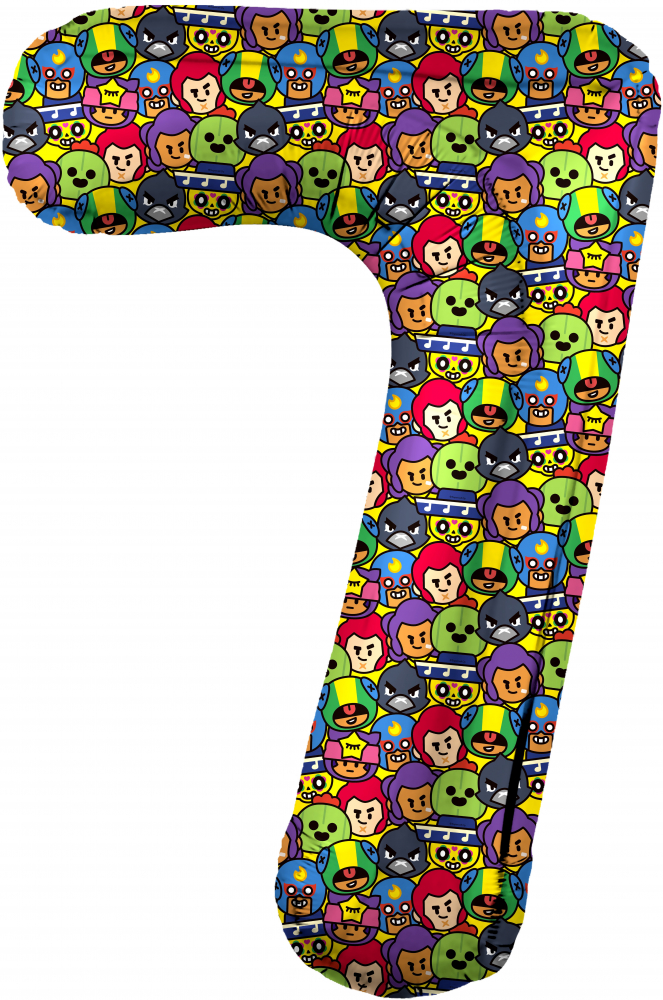 Шар (34''/86 см) Цифра, 7 Game Party, 1 шт. в упак.