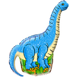 FM Шар (14''/36 см) Мини-фигура, Динозавр диплодок, Синий