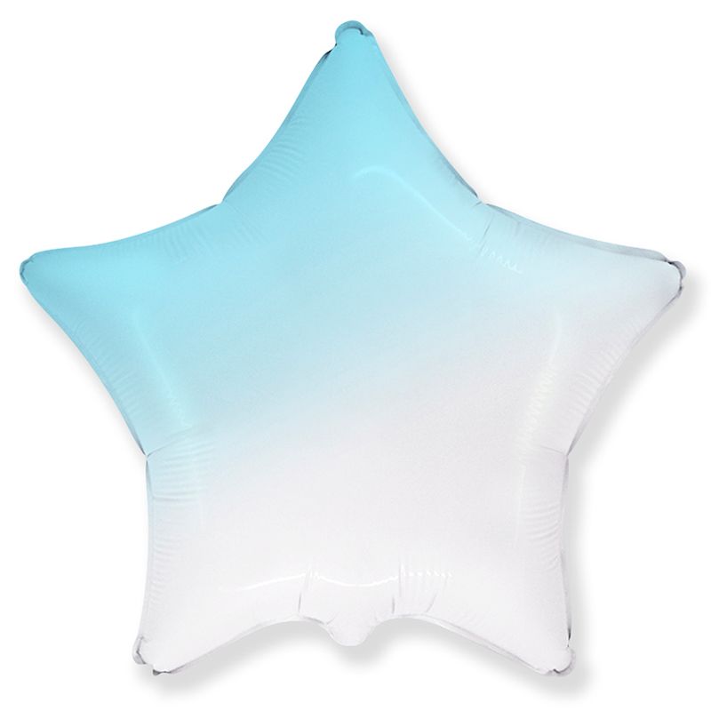 FM Шар (32''/81 см) Звезда Бело-Голубой градиент / Star White-Blue gradient / 1 шт /