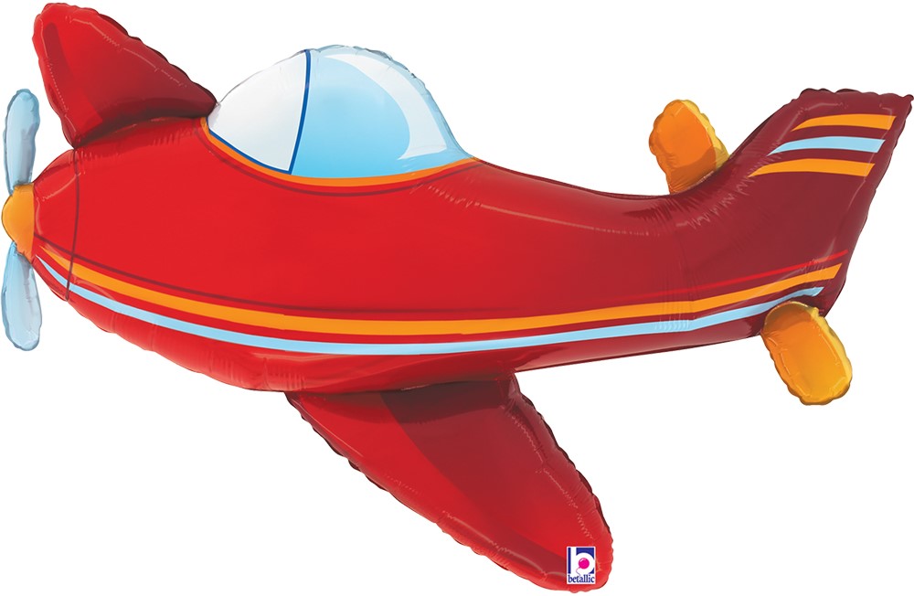 G Шар (37''/94 см) Фигура, Самолет, Красный, 1 шт.