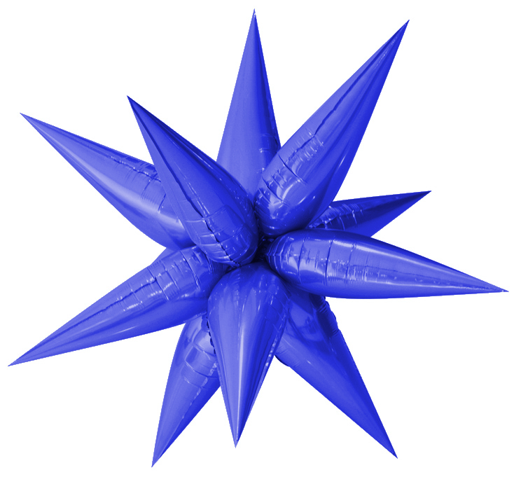 Шар (26''/66 см) Фигура, Звезда составная, Синий, 1 шт.