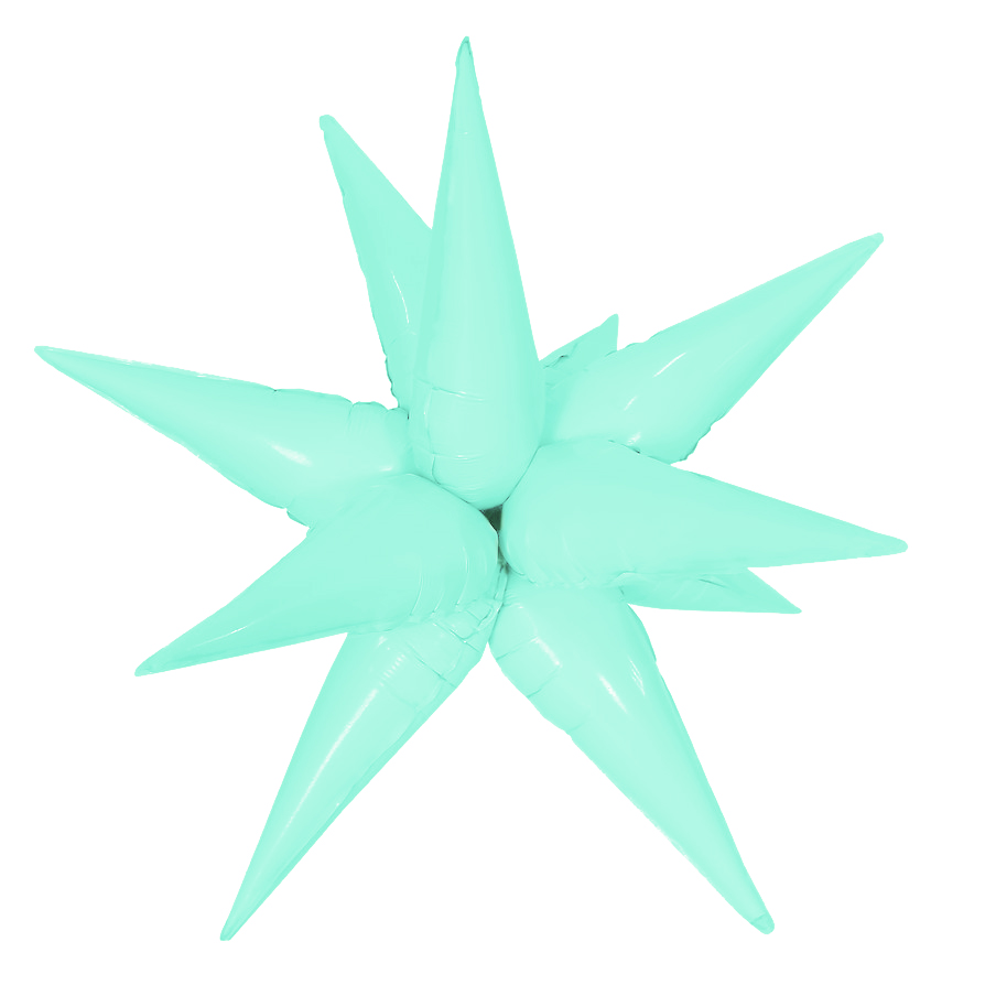 Шар 3D (26''/66 см) Звезда, Составная, Мятный, Макарунс, 1 шт. в уп.