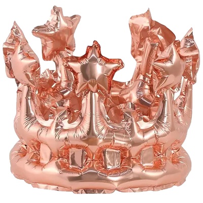 Шар (8/20см) Фигура, Корона розовое золото, в упак. ПОД ВОЗДУХ