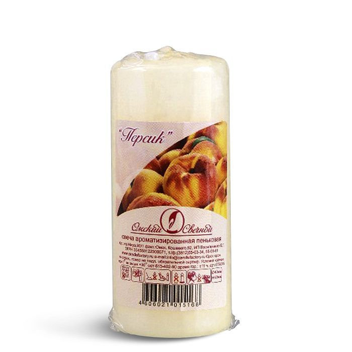 Свеча ароматизированная пеньковая 9*4 см "Персик"