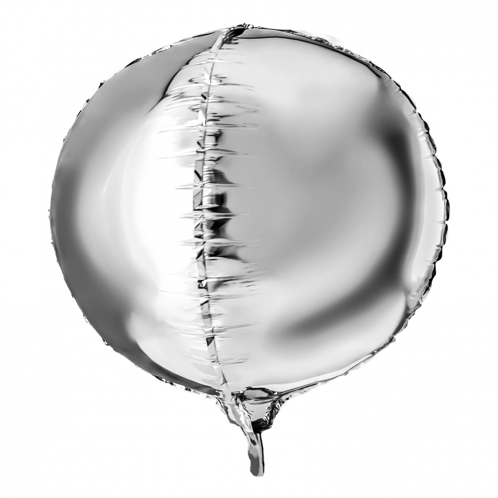 Шар 3D (25''/64 см) Сфера, Серебро, 1 шт. в уп.