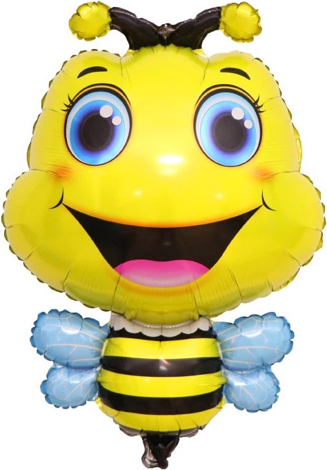Шар с клапаном (17''/43 см) Мини-фигура, Счастливая пчела, 1 шт.