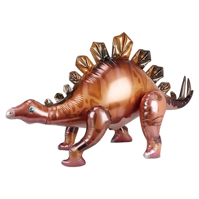 Шар (39''/99 см) Ходячая Фигура, Динозавр Стегозавр, Коричневый, 1 шт. в упак.