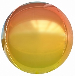 Шар (24''/61 см) Сфера 3D, Оранжевый, Градиент, 1 шт.