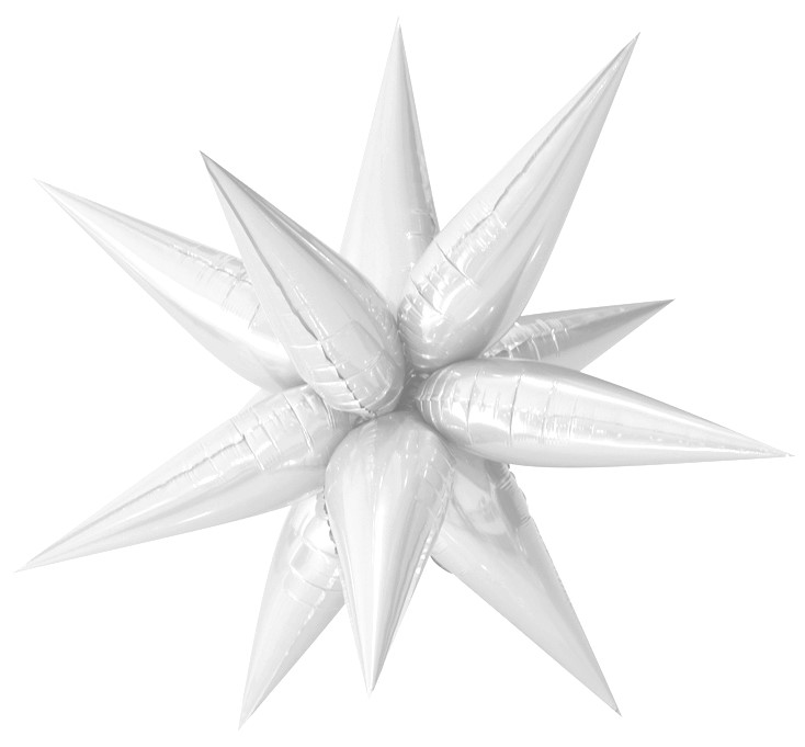 Шар (26''/66 см) Фигура, Звезда составная, Белый, 1 шт.