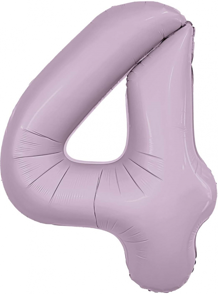 Шар (40''/102 см) Цифра, 4 Slim, Орхидея, 1 шт. в упак