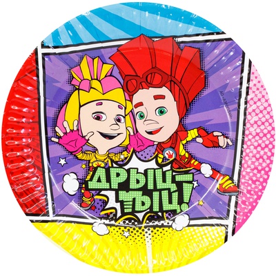 Тарелка бум Фиксики Комиксы 17см 6шт/G