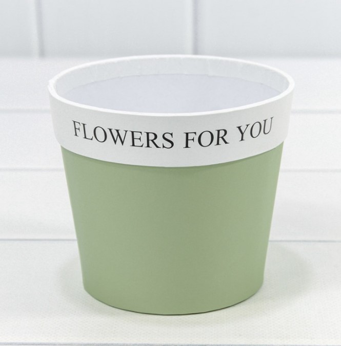 Коробка "Ваза для цветов" 10,5*12 "Flowers For You" Бледно-зеленый