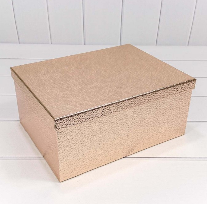 Коробка подарочная "Кожа крокодила" Розовое Золото 30*22,8*13,3 см