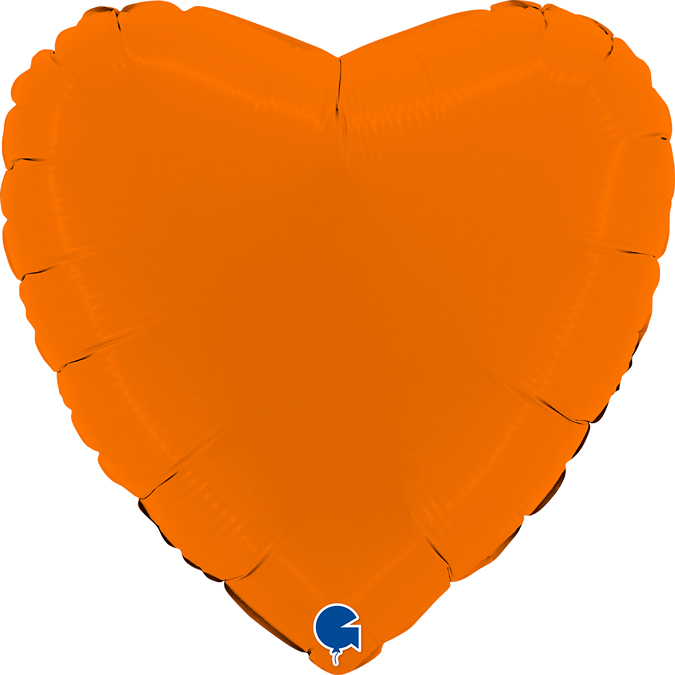 G Шар (18''/46 см) Сердце, Оранжевый, Сатин, 1 шт.