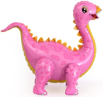 Шар (36''/91 см) Ходячая Фигура, Динозавр Стегозавр, Розовый, 1 шт. в упак.