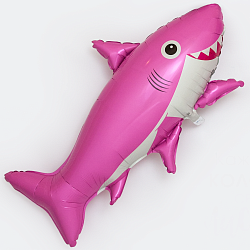 FM Шар (39''/99 см) Фигура, Счастливая акула, Розовый