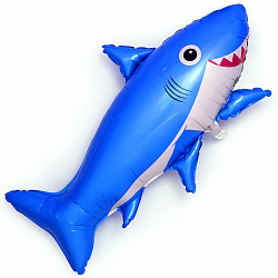 FM Шар (39''/99 см) Фигура, Счастливая акула, Синий