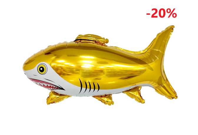 Шар (32"/81 см) Фигура, Акула золотая,Китай
