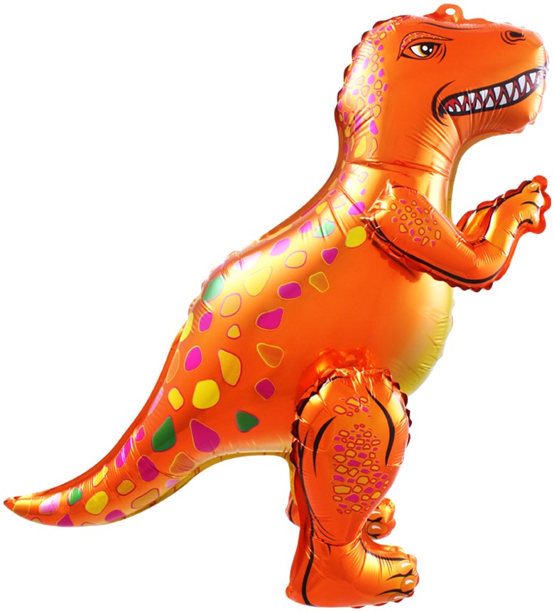 Шар (25''/64 см) Ходячая Фигура, Динозавр Аллозавр, Оранжевый, 1 шт. в упак.