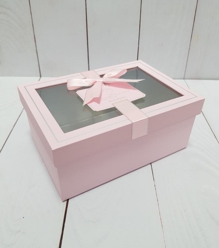 Коробка Прямоугольная с окошком розовая, 17,5*12,5*6,5 см