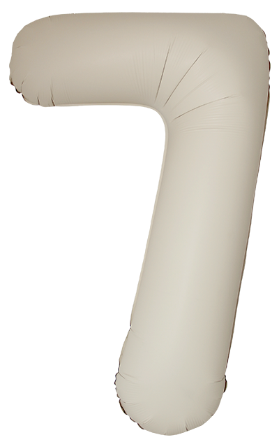 FM Шар (40''/102 см) Цифра, 7 Slim, Кремовый Латте, Матовый, 1 шт. в уп.