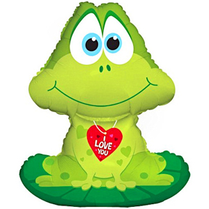 Шар (32''/81 см) Фигура, Лягушка с сердечком, Зеленый, 1 шт. CTI США