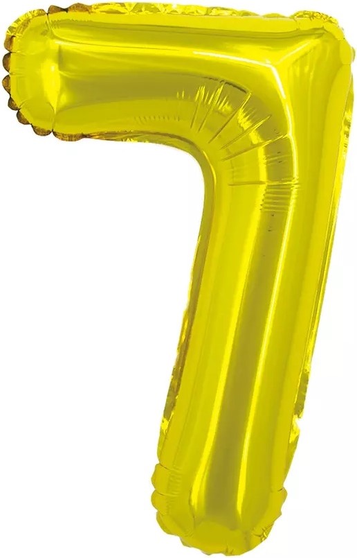 Шар с клапаном (16''/41 см) Цифра, 7, Золото, 1 шт. Китай