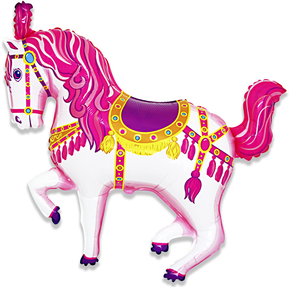 FM Шар (14''/36 см) Мини-фигура, Лошадь карусельная, Фуше