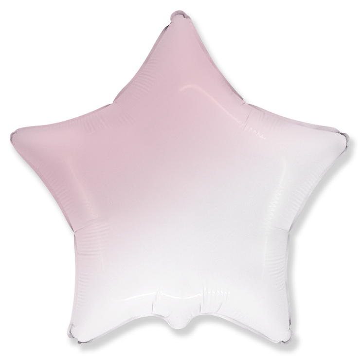 FM Шар (32''/81 см) Звезда Бело-розовый градиент / Star White-Pink gradient / 1 шт /