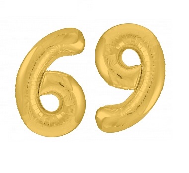 Шар (40''/102 см) Цифра, 9, Slim, Золото, в упаковке, Россия