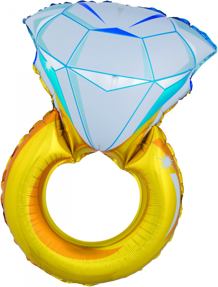 Шар с клапаном (16''/41 см) Мини-фигура, Кольцо с бриллиантом, 1 шт.