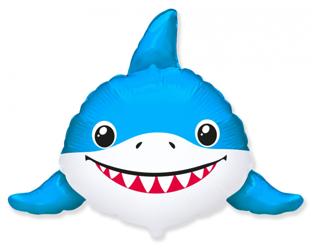 FM Шар (31''/79 см) Фигура, Веселая акула, 1 шт.