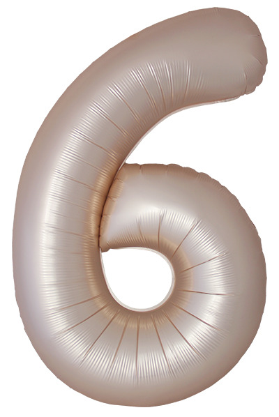 FM Шар (40''/102 см) Цифра, 6/9 Slim, Звездное Золото, Матовый в уп.
