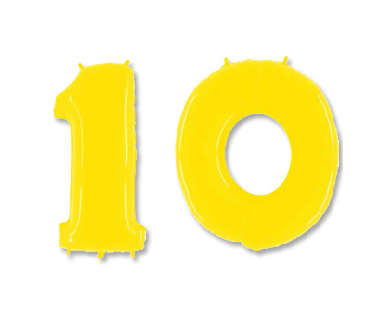Г 40" ЦИФРА 10  Яркий Желтый