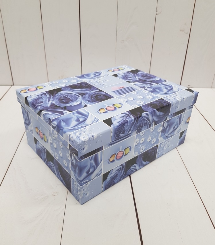 Коробка Изысканный коллаж, Синий, 22,5*15,8*9,5 см