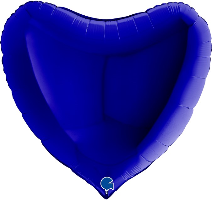 G Шар (36''/91 см) Сердце, Темно-синий, 1 шт.