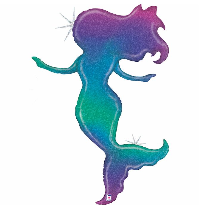 G 52 Фигура Русалочка радужная Голография / Glitter Mermaid / 1 шт /