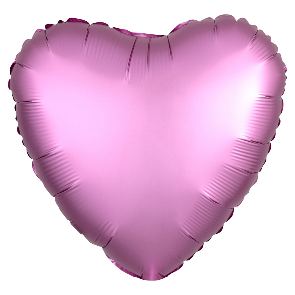 Шар (18''/46 см) Сердце, Розовый фламинго, Сатин, 1 шт.