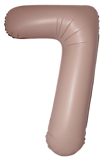 FM Шар (40''/102 см) Цифра, 7 Slim, Винтажная роза, Матовый, 1 шт. в уп.