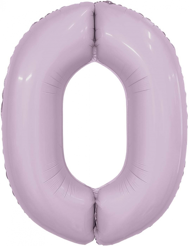Шар (40''/102 см) Цифра, 0 Slim, Орхидея, 1 шт. в упак