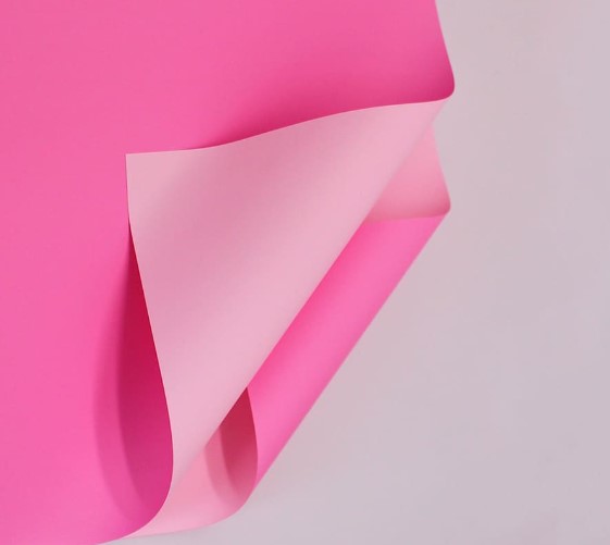 Плёнка матовая двухсторон 58см x 10м Нежно-розовый  и Розовый