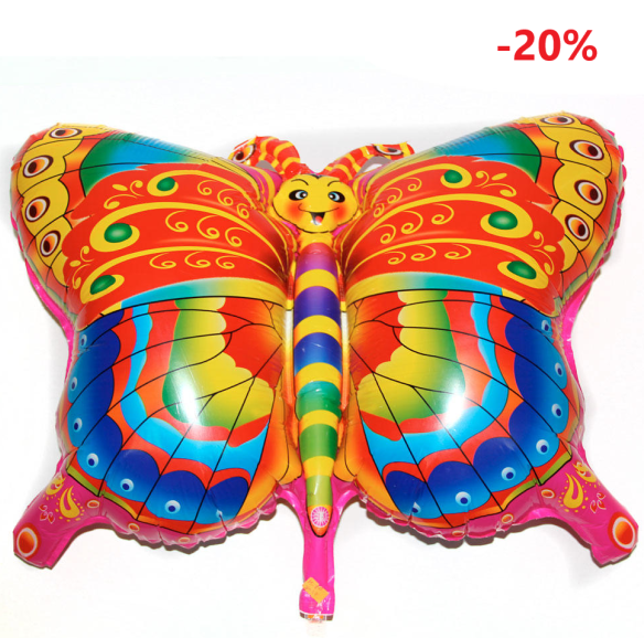 Шар (28''/70 см) Фигура,Бабочка  с красными крыльям,Китай 