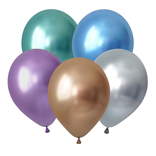 V Шар (12"/30см) Зеркальные шары, Ассорти / Luster Assorted / 50 шт