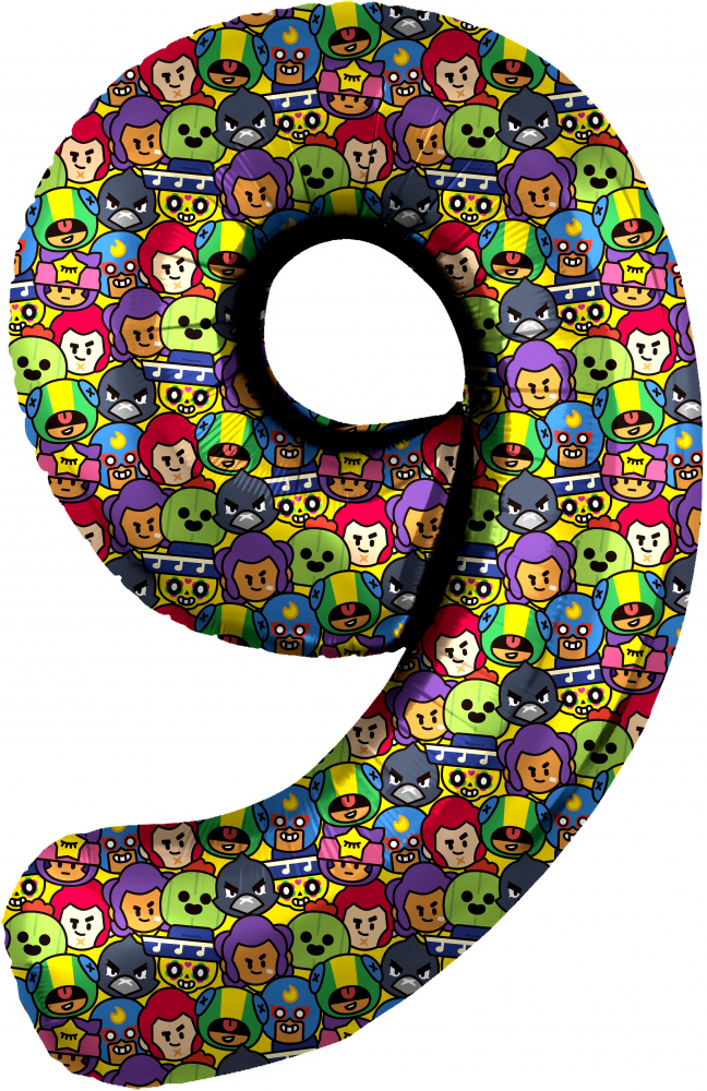 Шар (34''/86 см) Цифра, 9 Game Party, 1 шт. в упак.